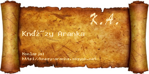 Knézy Aranka névjegykártya